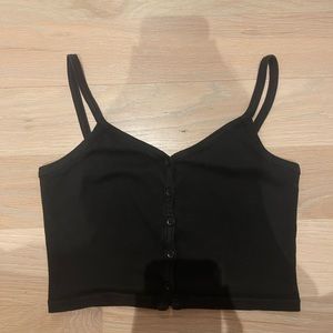 Brandy black button up tank